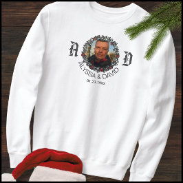 1 Photo Monogram Make & Wife Namn Par T Shirt