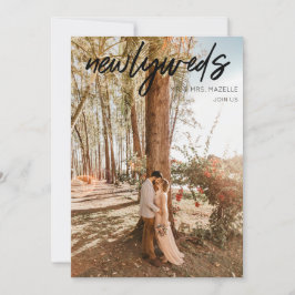 1 Photo Newlyweds Post Wedding Reception - svart Inbjudningar