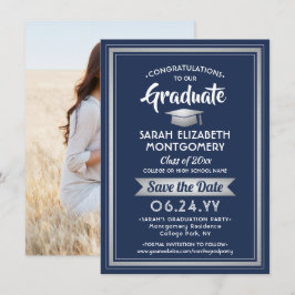 1 Photo Studenten Elegant Navy Blue and White Spara Datumet