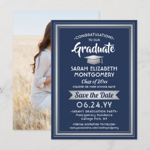 1 Photo Studenten Elegant Navy Blue and White Spara Datumet
