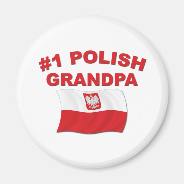 #1 Polsk morfar Magnet (Framsidan)