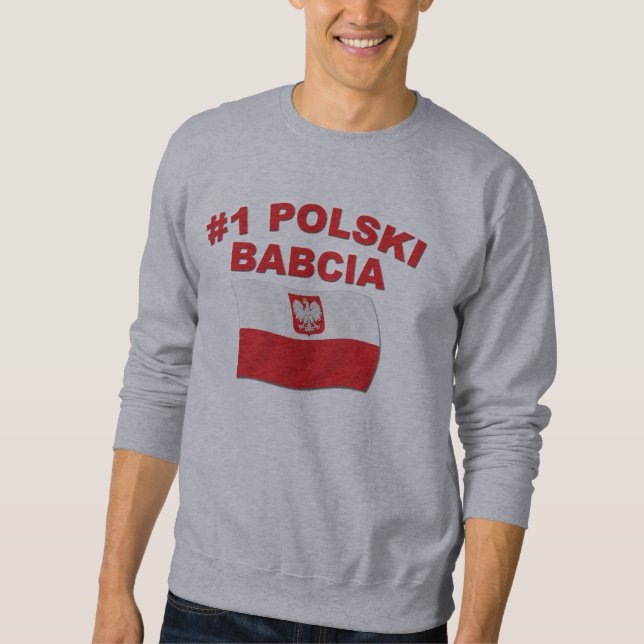 #1 Polski Babcia Långärmad Tröja (Framsida)