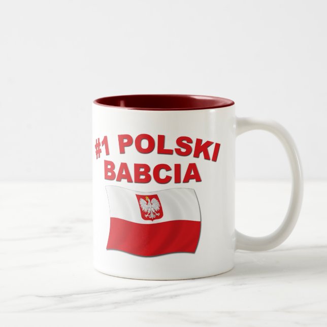 #1 Polski Babcia Två-Tonad Mugg (Höger)
