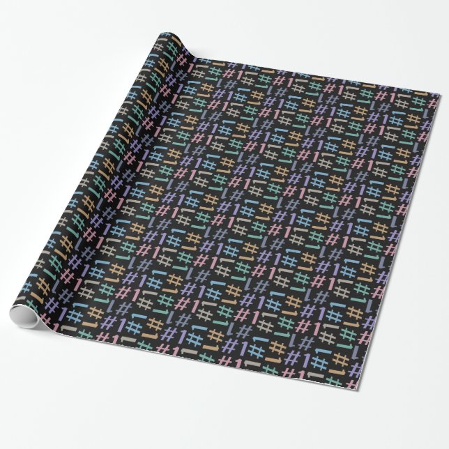 “# 1” Presentpapper med mönster (Utrullad)