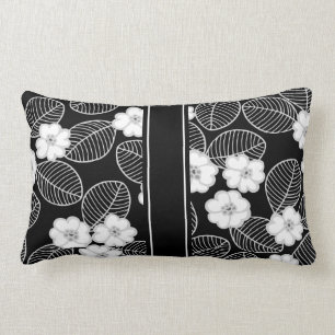 1 Pude Svart Vit Damask DECOR SET Lumbarkudde