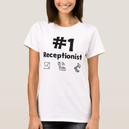 #1 Receptionist Secretary Front Desk Professionell T Shirt