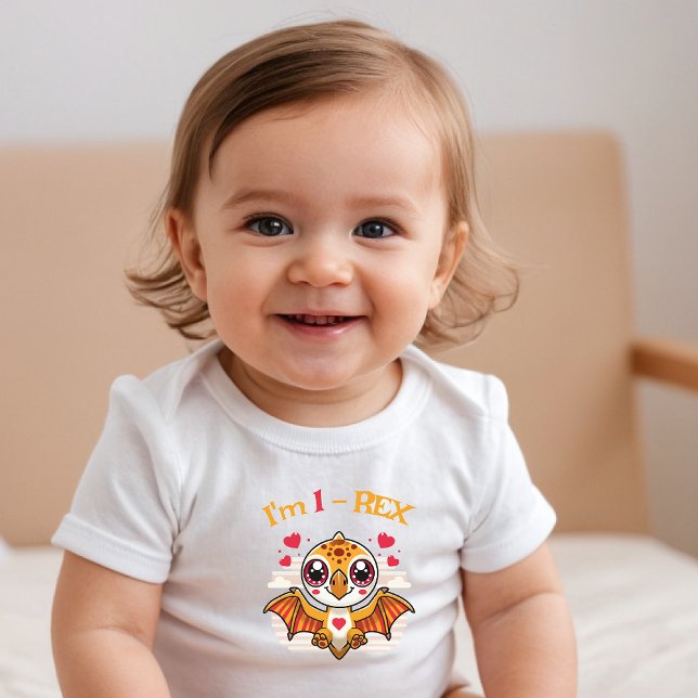 1-Rex Birthday Shirt – Custom Name Gift T (Skapare uppladdad)