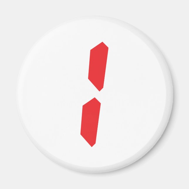 1 röd alarmklocka magnet (Framsidan)