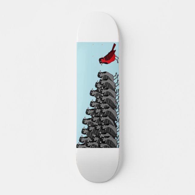 1 röd fågel skateboard (Framsida)