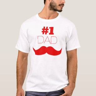 #1 Röd mustache Pappa - nummer ett Tröja