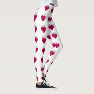 1 rosa svart hjärtaMultirosa färg I kärlek du stri Leggings