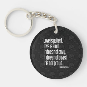1 runda Keychain för Corinthians13:4akryl