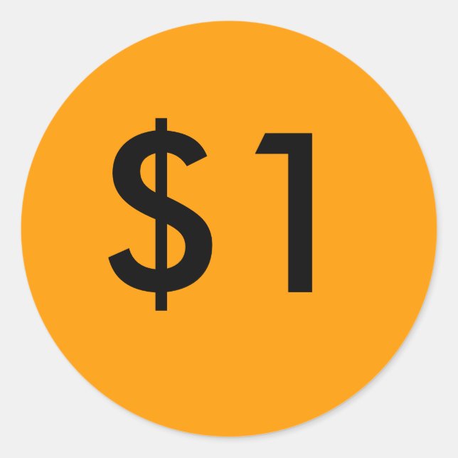 $1 RUNT KLISTERMÄRKE (Framsida)