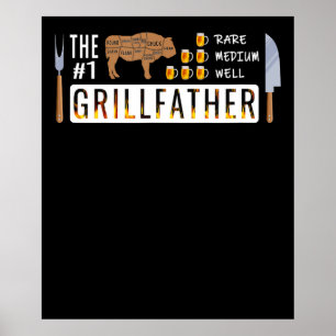 1-Sällsyntets mellangrålfader BBQ ÄLSKARE Poster