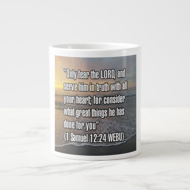 1 Samuel 12:24 WEBU Mug Jumbo Mugg (Framsidan)