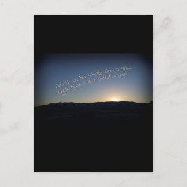 1 Samuel 15:22 Sunset Black Gräns Vykort