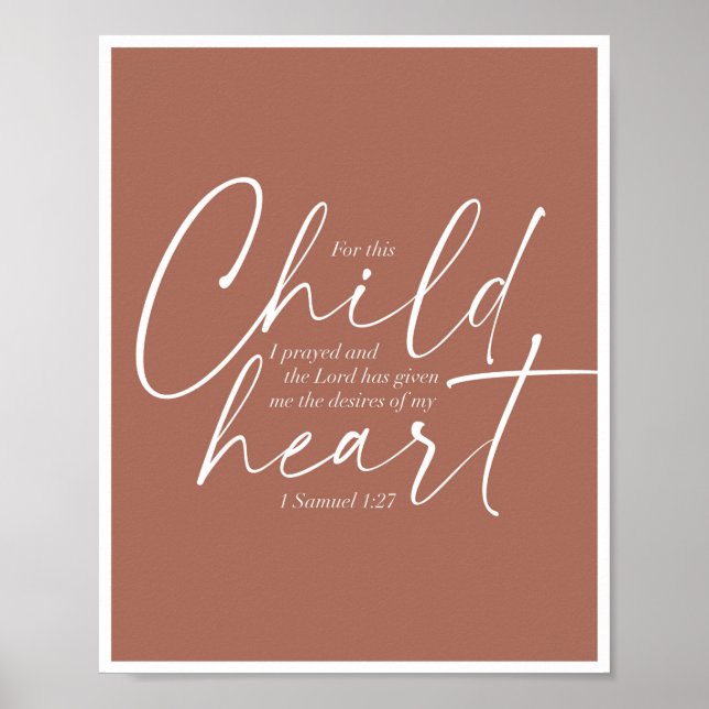 1 Samuel 1:27 Bakgrund för Clay Rust med dubbla Ty Poster (Framsidan)