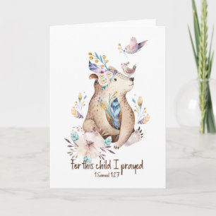 1 Samuel 1:27 Christian Nyfödd bebis Shower Card Kort