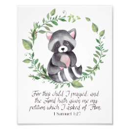 1 Samuel 1:27, Scripture Art, KIds Nursery Decor Fototryck