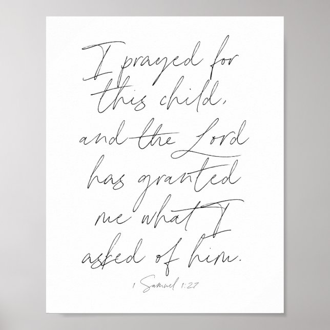 1 Samuel 1:27-skript Poster (Framsidan)