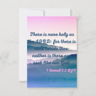 1 Samuel 2:2 KJV Bible Verse Pic Flat Hälsning Kort