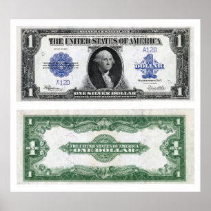 $1 sedelcertifikat Silver 1923 Poster