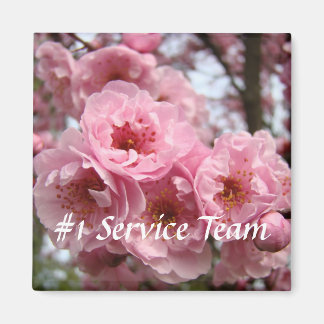 #1 Service Team-magnet Rosa Blomster Kontorsmagnet Magnet