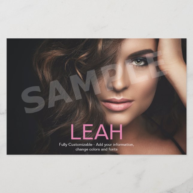 1 sidomodellens headshot Card Flygblad (Framsidan)