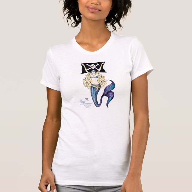 1 sidpiratsjöjungfru T-shirt~ vid Kat Tee (Framsida)