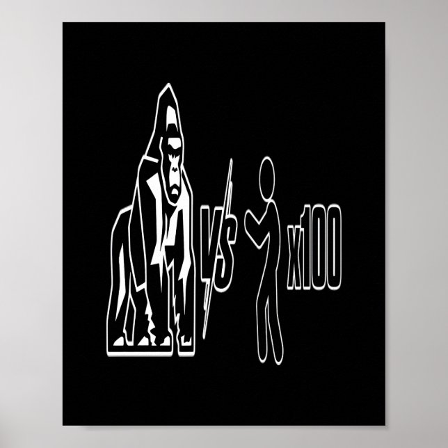 1 Silverback Gorilla vs 100 människor_3 Poster (Framsidan)
