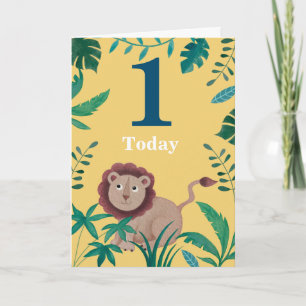 1 sr Birthday Little Jungl Lejon Kort