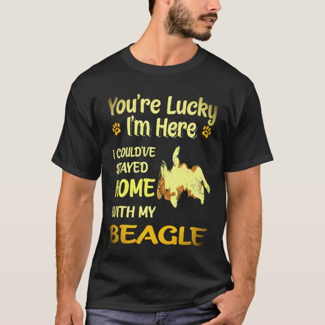 1 Stannade hemma med min beagle T Shirt (Framsida)