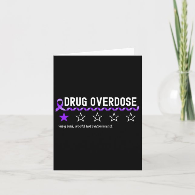 1 Star Rating Drug Overdose Awareness Funny Fighte Kort (Framsida)