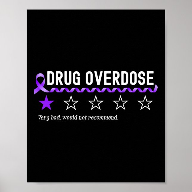 1 Star Rating Drug Overdose Awareness Funny Fighte Poster (Framsidan)