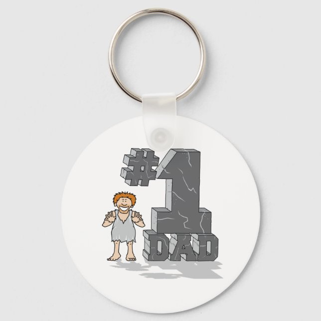#1 Stenåldern Pappa Nyckelring (Framsida)