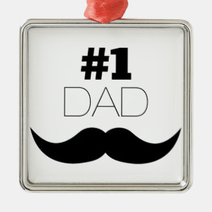 #1 Svartvit Pappa - nummer ett Julgransprydnad Metall