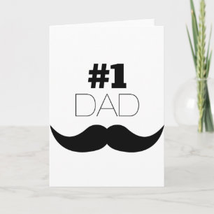 #1 Svartvit Pappa - nummer ett Kort