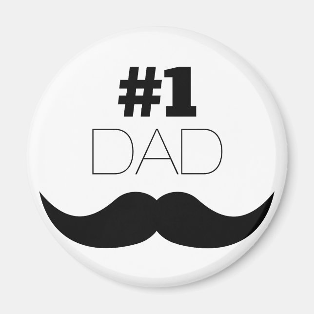 #1 Svartvit Pappa - nummer ett Magnet (Framsidan)