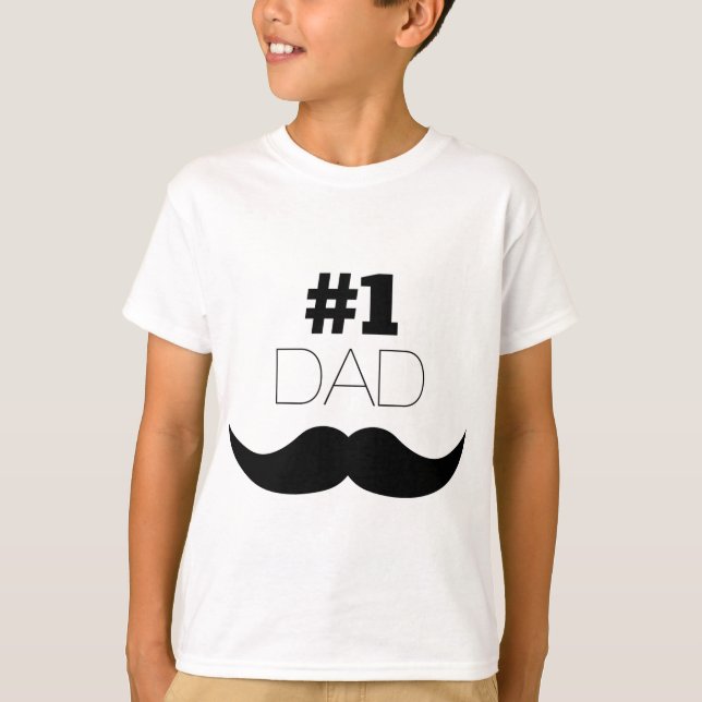 #1 Svartvit Pappa - nummer ett T-shirt (Framsida)