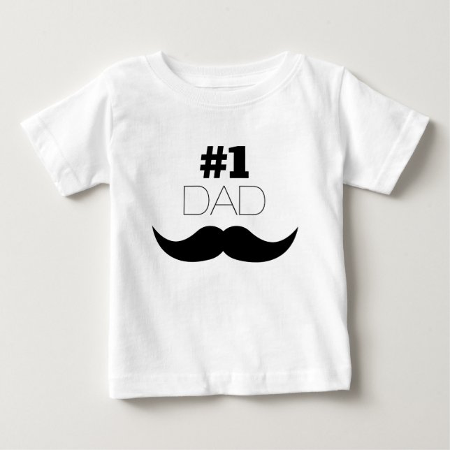 #1 Svartvit Pappa - nummer ett Tee Shirt (Framsida)