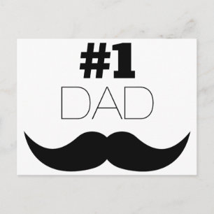 #1 Svartvit Pappa - nummer ett Vykort