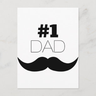 #1 Svartvit Pappa - nummer ett Vykort