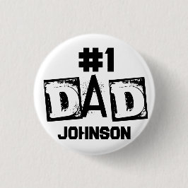 #1 Svartvitt-Personligen Pappa Knapp