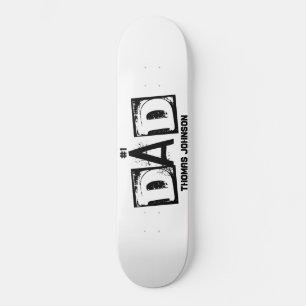 #1 Svartvitt-Personligen Pappa Mini Skateboard Bräda 18,5 Cm
