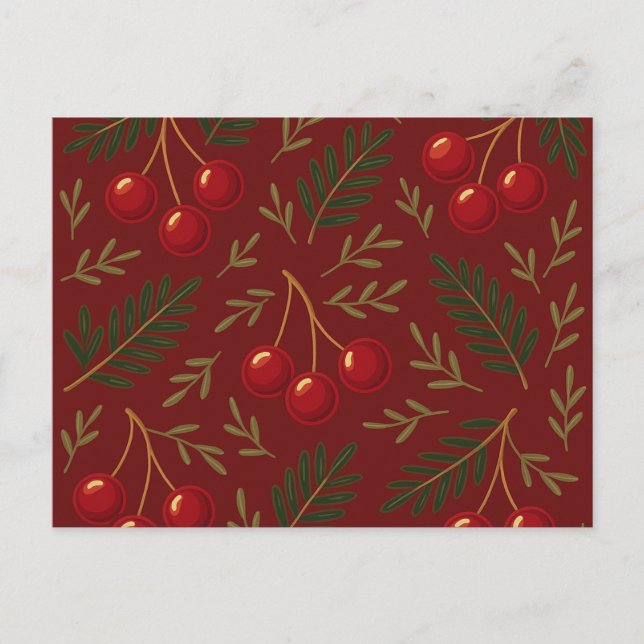 🎄 1. Sweet Cherry Holiday Charm Collection Helg Vykort (Framsida)