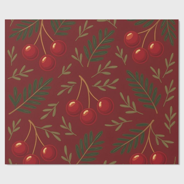 🎄 1. Sweet Cherry Holiday Charm Collection Presentpapper (Platt)