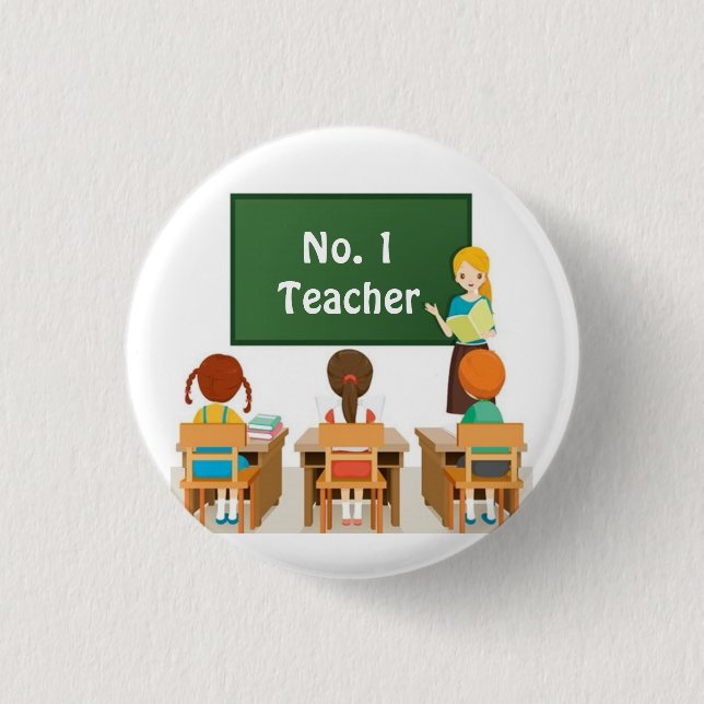 **#1 TEACHER** KNAPP (Framsida)