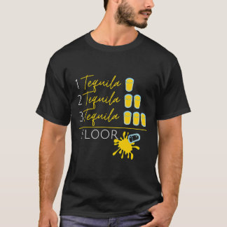 1 Tequila 2 Tequila 3 Tequila Golv Roligt Cinco de T Shirt