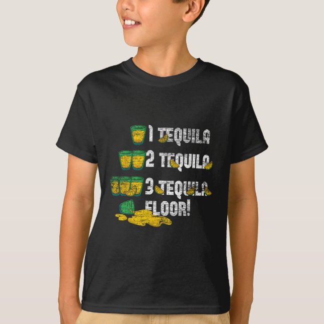 1 Tequila 2 Tequila 3 Tequila Golv T Shirt (Framsida)