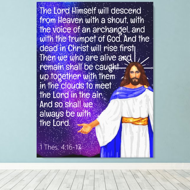 1 Tes. 4:16-17 Canvastryck (Insitu (trägolv))